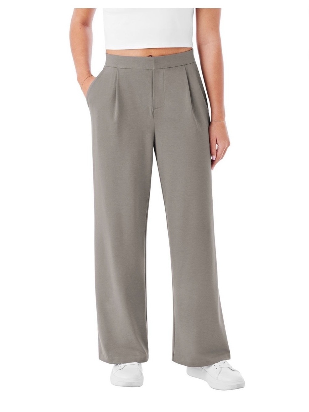 Women's Khaki Wide Leg Trouser